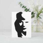 Optische illusie saxofone of vrouw briefkaart (Staand voorkant)