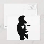 Optische illusie saxofone of vrouw briefkaart (Voorkant / Achterkant)