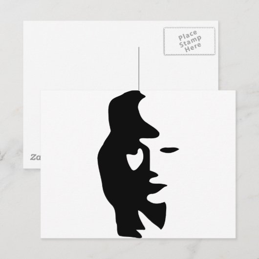 Optische illusie saxofone of vrouw briefkaart (Voorkant / Achterkant)