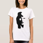 Optische illusie saxofone of vrouw t-shirt (Voorkant)