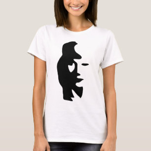 Optische illusie saxofone of vrouw t-shirt