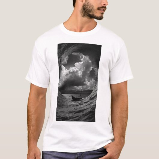 Optische Illusie Ship Design T-shirt (Voorkant)