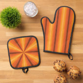 Optische illusie-Sinaasappel Ovenwant & Pannenlap Set (Top down)
