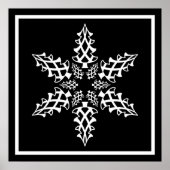 Optische illusie Snowflake kerst elegant Poster (Voorkant)
