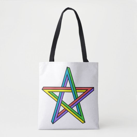 Optische illusie ster tote bag (Voorkant)