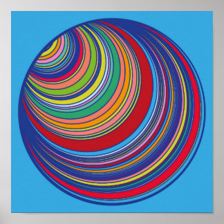 Optische illusie Striped Circles  jaren 1960 Poster