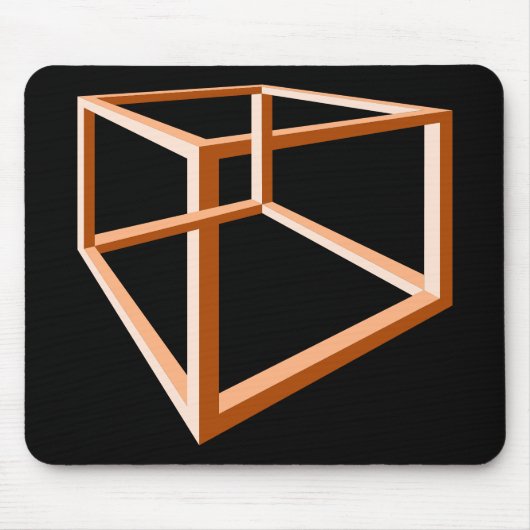 Optische illusie van een onmogelijk oranje constru muismat (Voorkant)