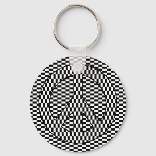 optische illusie van vrede sleutelhanger