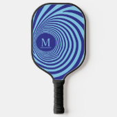 Optische illusie Vortex Monogram Blauwe tinten Pickleball Paddle (Voorkant)