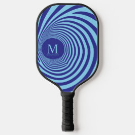 Optische illusie Vortex Monogram Blauwe tinten Pickleball Paddle