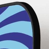 Optische illusie Vortex Monogram Blauwe tinten Pickleball Paddle (Links Detail)