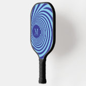 Optische illusie Vortex Monogram Blauwe tinten Pickleball Paddle (Links)