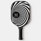 Optische Illusie Vortex Monogram Zwart & Wit Pickleball Paddle (Voorkant)