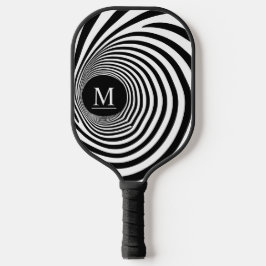 Optische Illusie Vortex Monogram Zwart & Wit Pickleball Paddle