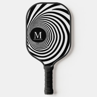 Optische Illusie Vortex Monogram Zwart & Wit Pickleball Paddle