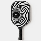 Optische Illusie Vortex Monogram Zwart & Wit Pickleball Paddle (Achterkant)