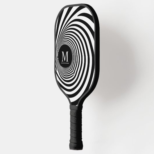 Optische Illusie Vortex Monogram Zwart & Wit Pickleball Paddle (Links)