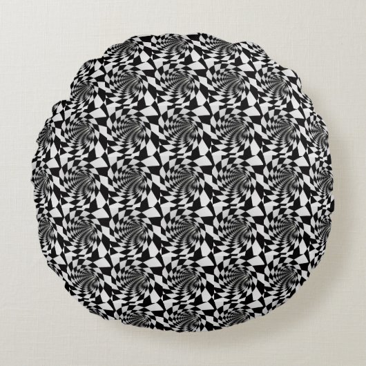 Optische Illusie Wervelend Deken Rond Kussen (Voorkant)