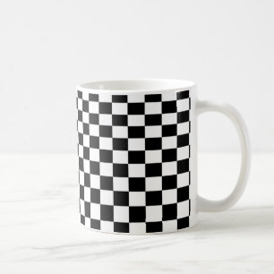 Optische Illusie Zwart en Wit Schaken Koffiemok