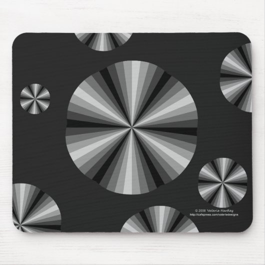 Optische Illusie Zwart Mousepad Muismat (Voorkant)