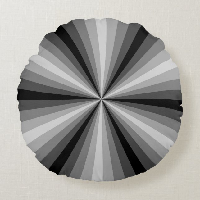 Optische Illusie Zwart Rond Kussen (Voorkant)