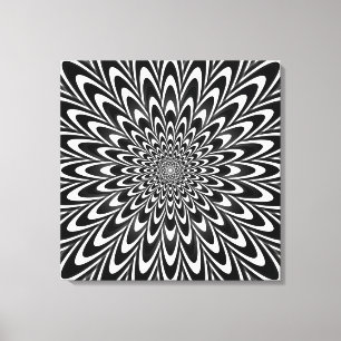 Optische illusie zwart-wit canvas afdruk