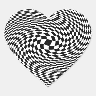 Optische Illusie Zwart-wit Hart Sticker
