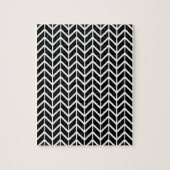 Optische illusie Zwart wit Herringbone Chevron Legpuzzel (Verticaal)