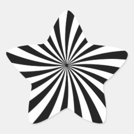 Optische Illusie Zwart Wit Swirl Ster Sticker
