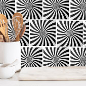 Optische Illusie Zwart Wit Swirl Tegeltje