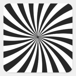 Optische Illusie Zwart Wit Swirl Vierkante Sticker
