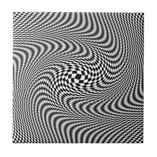 Optische illusie zwart-wit tegeltje