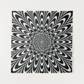 Optische illusie zwart-wit wandkleed (Voorkant (horizontaal))