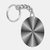Optische Illusie Zwarte Acryl Sleutelhanger (Voorkant Links)