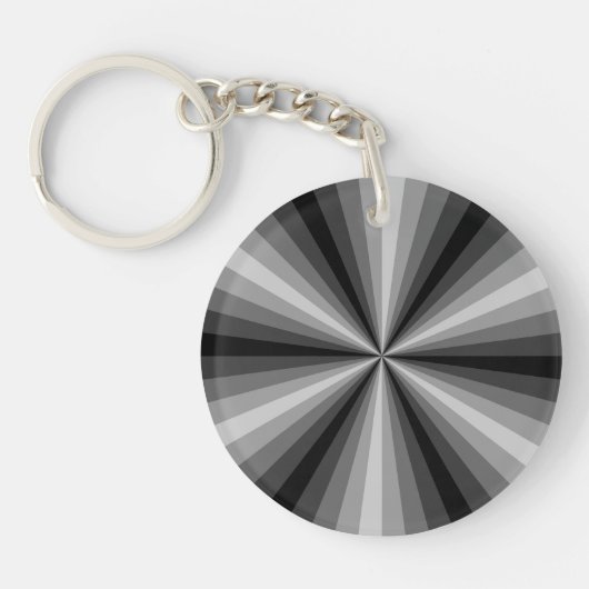 Optische Illusie Zwarte Acryl Sleutelhanger (Voorkant)