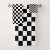 Optische illusie zwarte en witte cheques bad handdoek (Insitu)