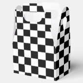 Optische illusie zwarte en witte cheques bedankdoosjes (Geopend)