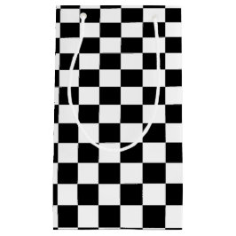 Optische illusie zwarte en witte cheques klein cadeauzakje