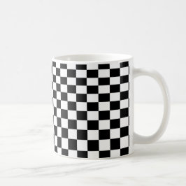 Optische illusie zwarte en witte cheques koffiemok