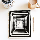 Optische Illusie Zwarte en Witte Strepen 2025 Planner