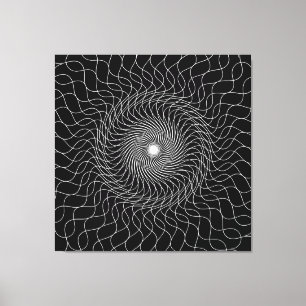 Optische illusie zwarte kunst canvas afdruk