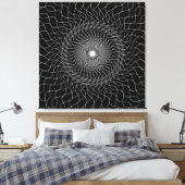 Optische illusie zwarte kunst canvas afdruk (Insitu (Slaapkamer))