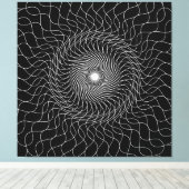 Optische illusie zwarte kunst canvas afdruk (Insitu (Houten vloer))