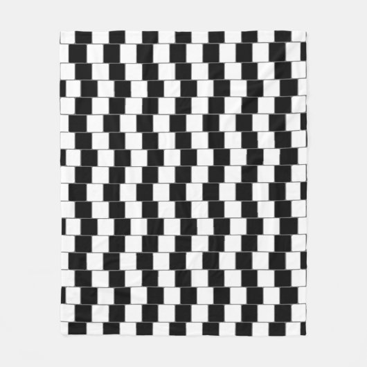 Optische illusielijn vierkant zwart fleece deken (Voorkant)