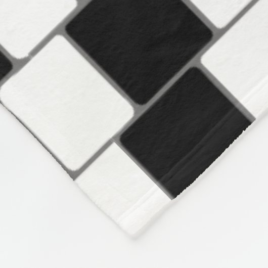 Optische illusielijn vierkant zwart fleece deken (Hoek)