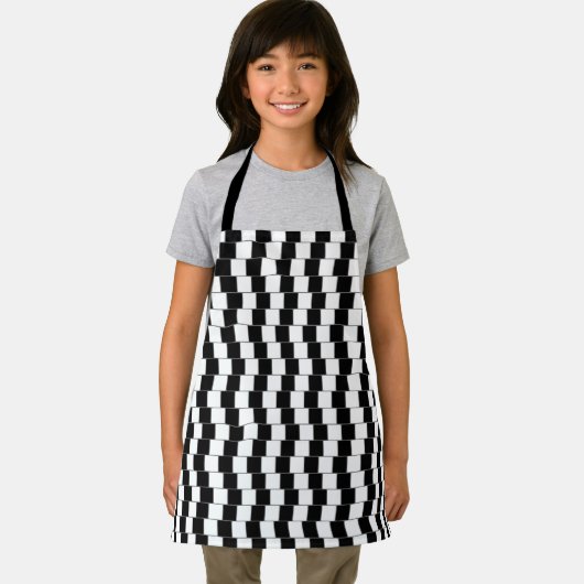 Optische illusielijn vierkant zwart schort (Insitu)