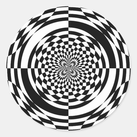 Optische illusies ronde sticker (Voorkant)