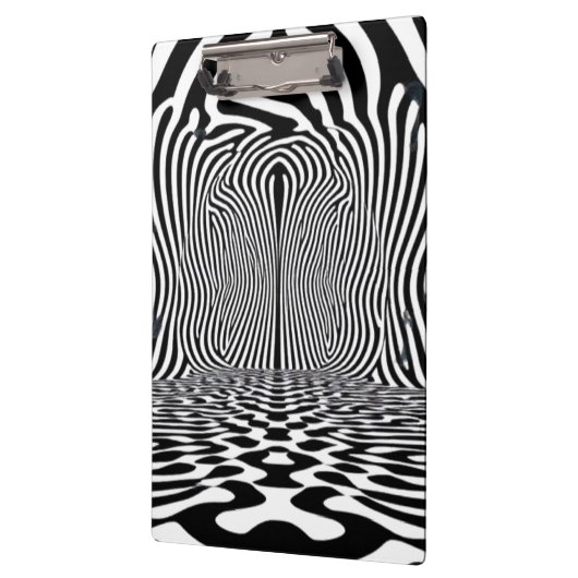 Optische illusietunnel – Hypnotisch zwart-wit Klembord (Links)