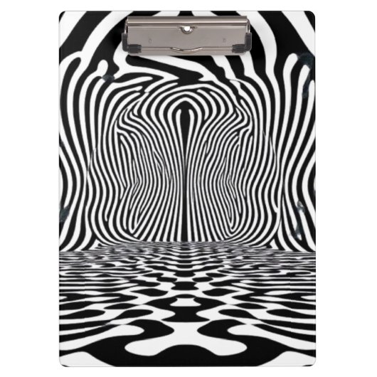 Optische illusietunnel – Hypnotisch zwart-wit Klembord (Voorkant)