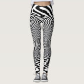 Optische illusietunnel – Hypnotisch zwart-wit Leggings (Voorkant)